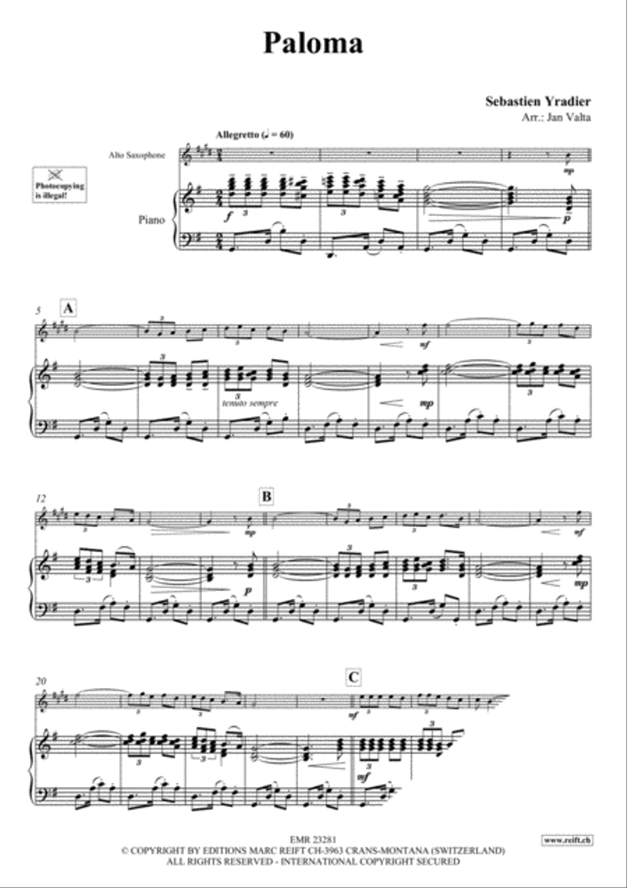 Paloma Alto Saxophone scores gallery preview page 3