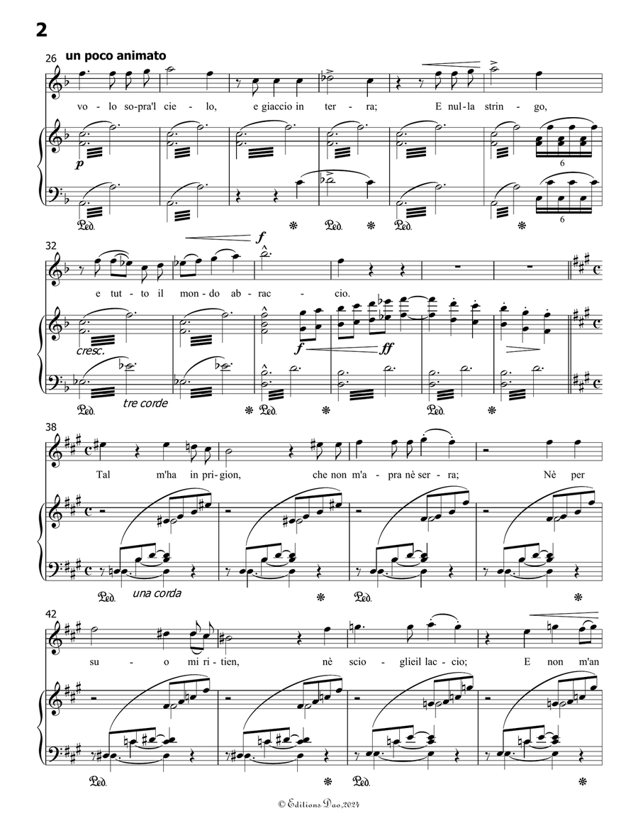 Pace non trovo, by Liszt, S.270 No.2, in b flat minor Voice scores gallery preview page 4