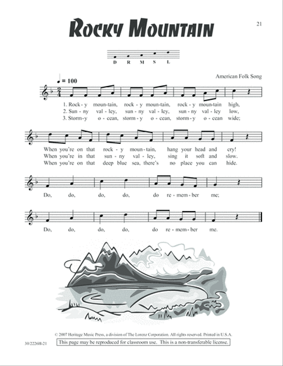 One-A-Day Warm-Ups for Orff Instruments Unison Choir scores gallery preview page 22