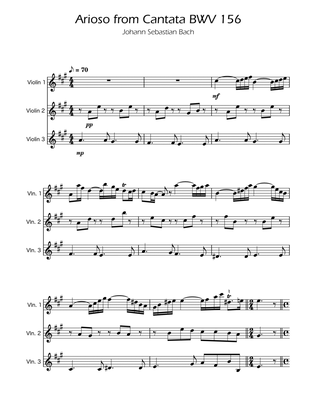 Arioso BWV 156 - Violin Trio