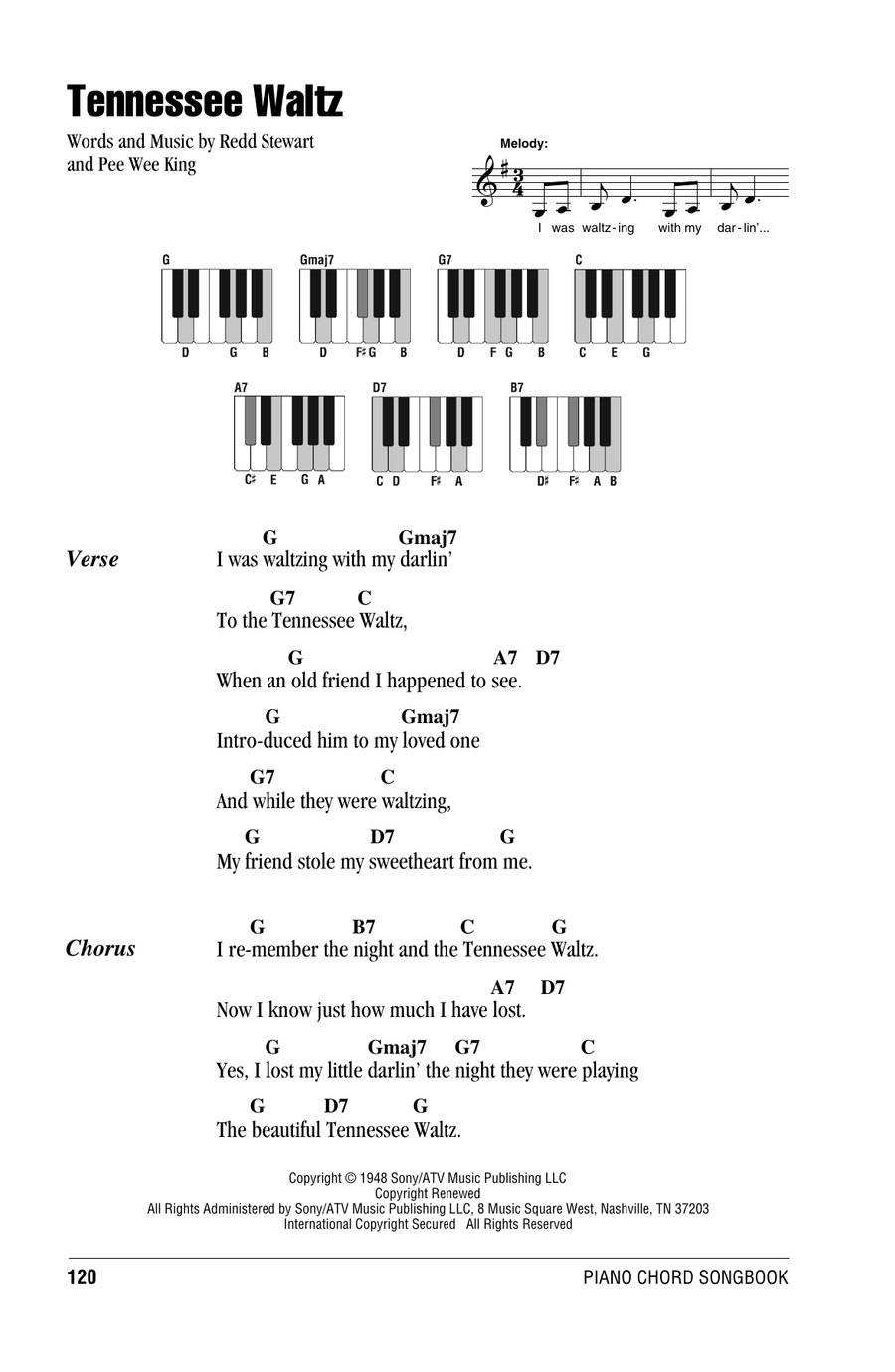 Tennessee Waltz Tennessee Waltz Piano scores gallery preview page 1