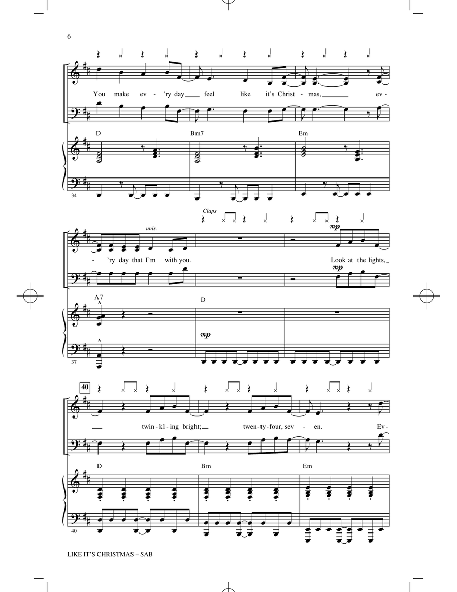 Like It's Christmas (arr. Mac Huff) 3-Part scores gallery preview page 5