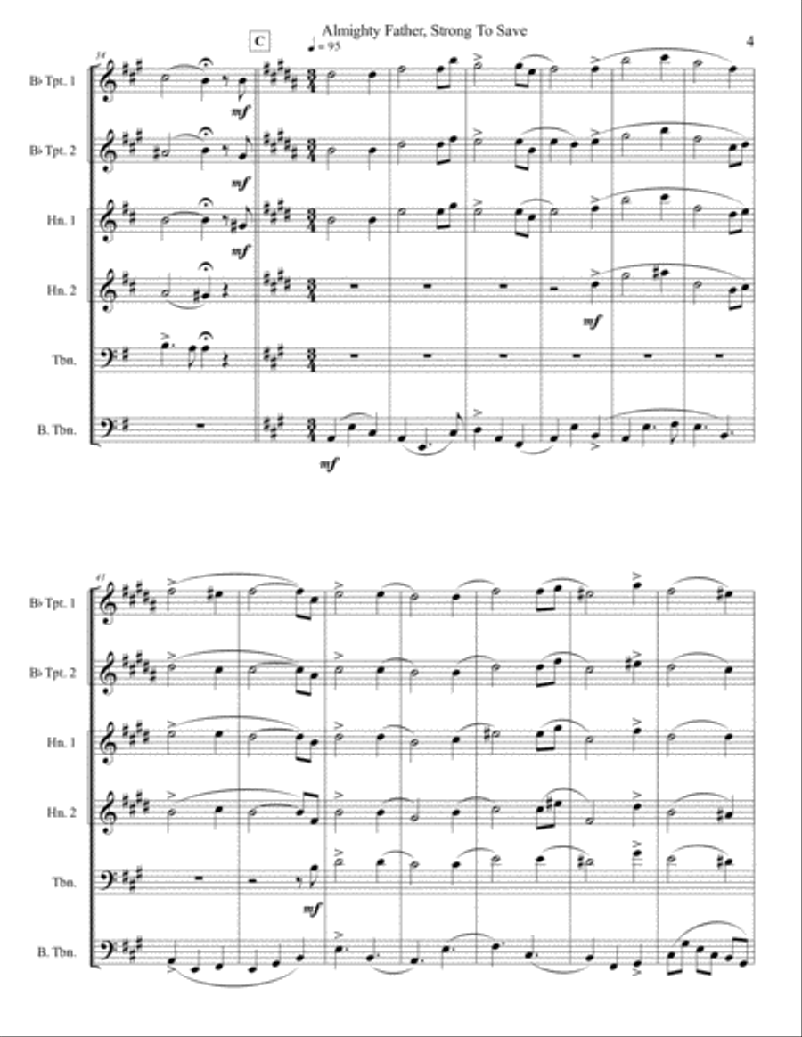 Almighty Father, Strong To Save Brass Ensemble scores gallery preview page 4