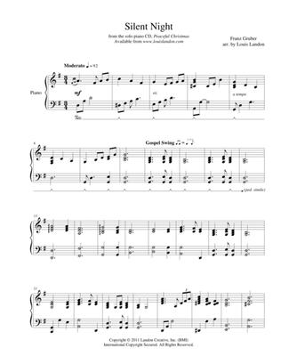 Silent Night - Traditional Christmas - Louis Landon - Solo Piano