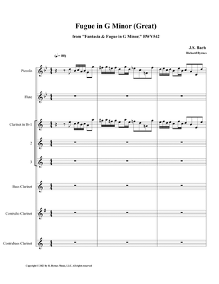 Fugue in G Minor, BWV 542 (Great) (Clarinet Sextet + Piccolo & Flute)