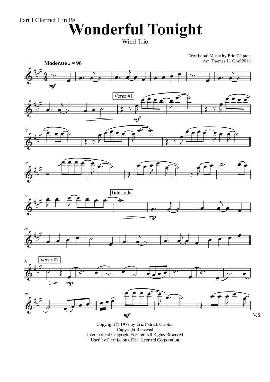Wonderful Tonight Woodwind Trio scores gallery preview page 6
