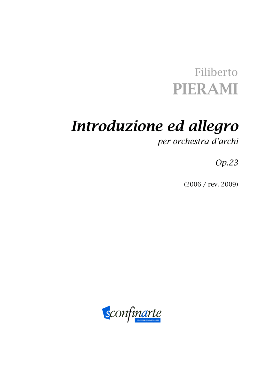 Filiberto PIERAMI: INTRODUZIONE ED ALLEGRO (op.23) (ES 532) - Score Only Full Orchestra scores gallery preview page 1
