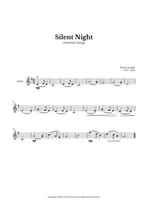 Book cover for Silent Night for Easy Violin Solo