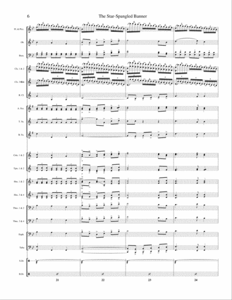 The Star Spangled Banner (From The International Congress) arr. John Phillip Sousa Concert Band scores gallery preview page 6