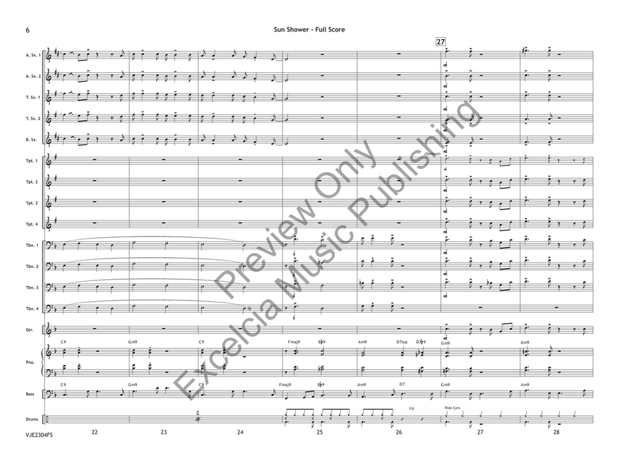Sun Shower (Score) Sun Shower (Score) Jazz Ensemble scores gallery preview page 7