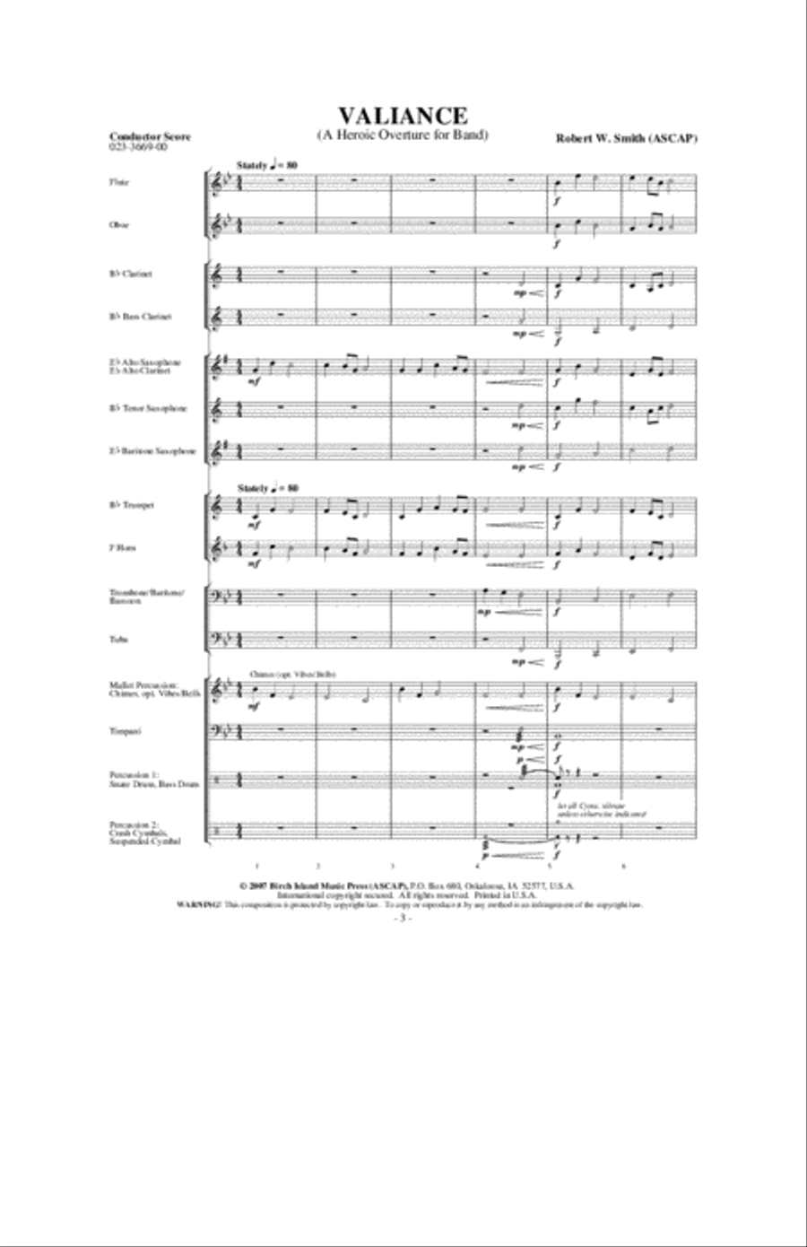 Valiance: A Heroic Overture for Band Concert Band scores gallery preview page 2