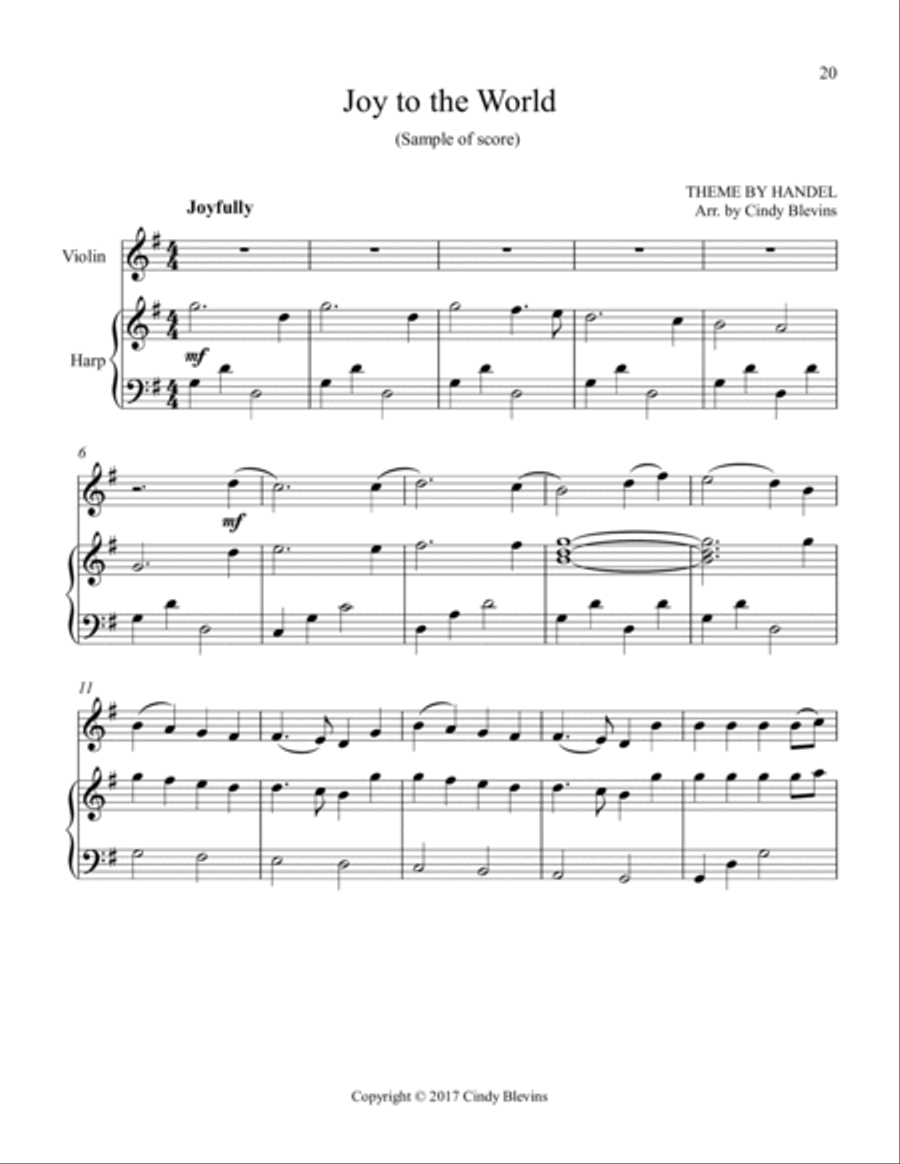 Harp and Violin, Christmas, Set 2 String Duet scores gallery preview page 5