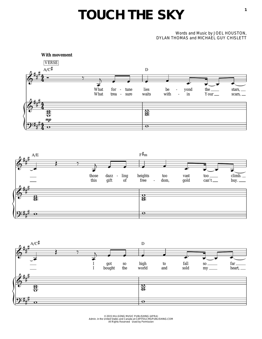 Touch The Sky Touch The Sky Voice scores gallery preview page 1