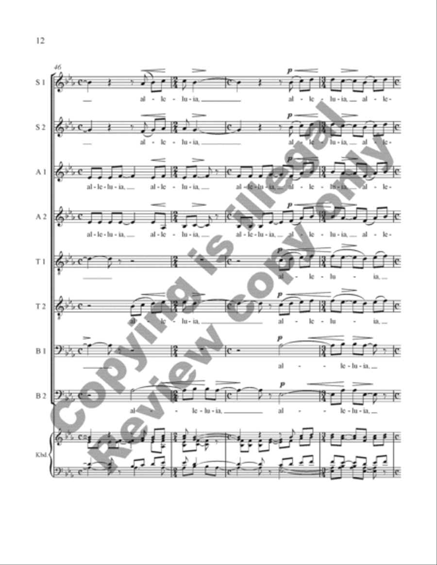 Alleluia for SSAATTBB Chorus Unaccompanied SSAATTBB scores gallery preview page 33