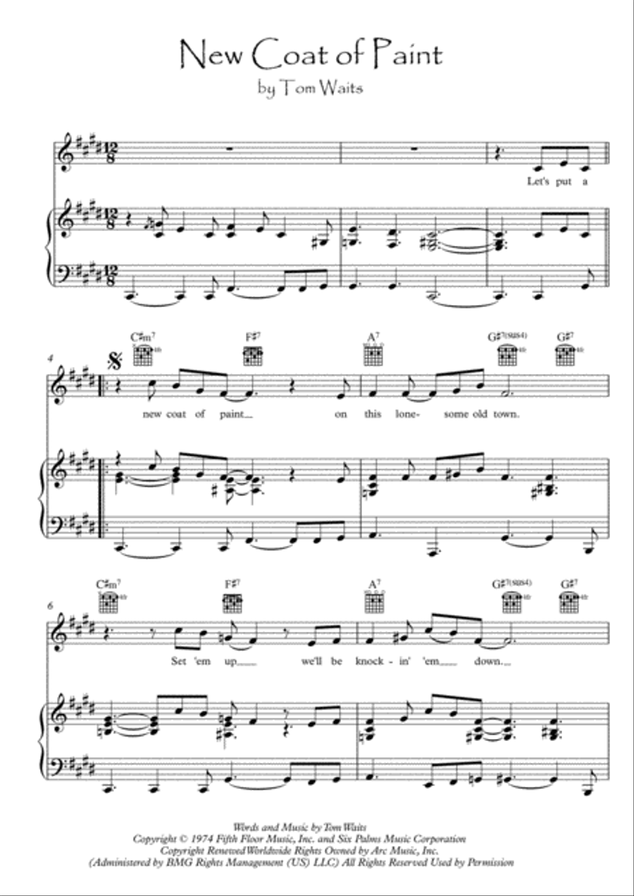 New Coat Of Paint New Coat Of Paint Voice scores gallery preview page 1