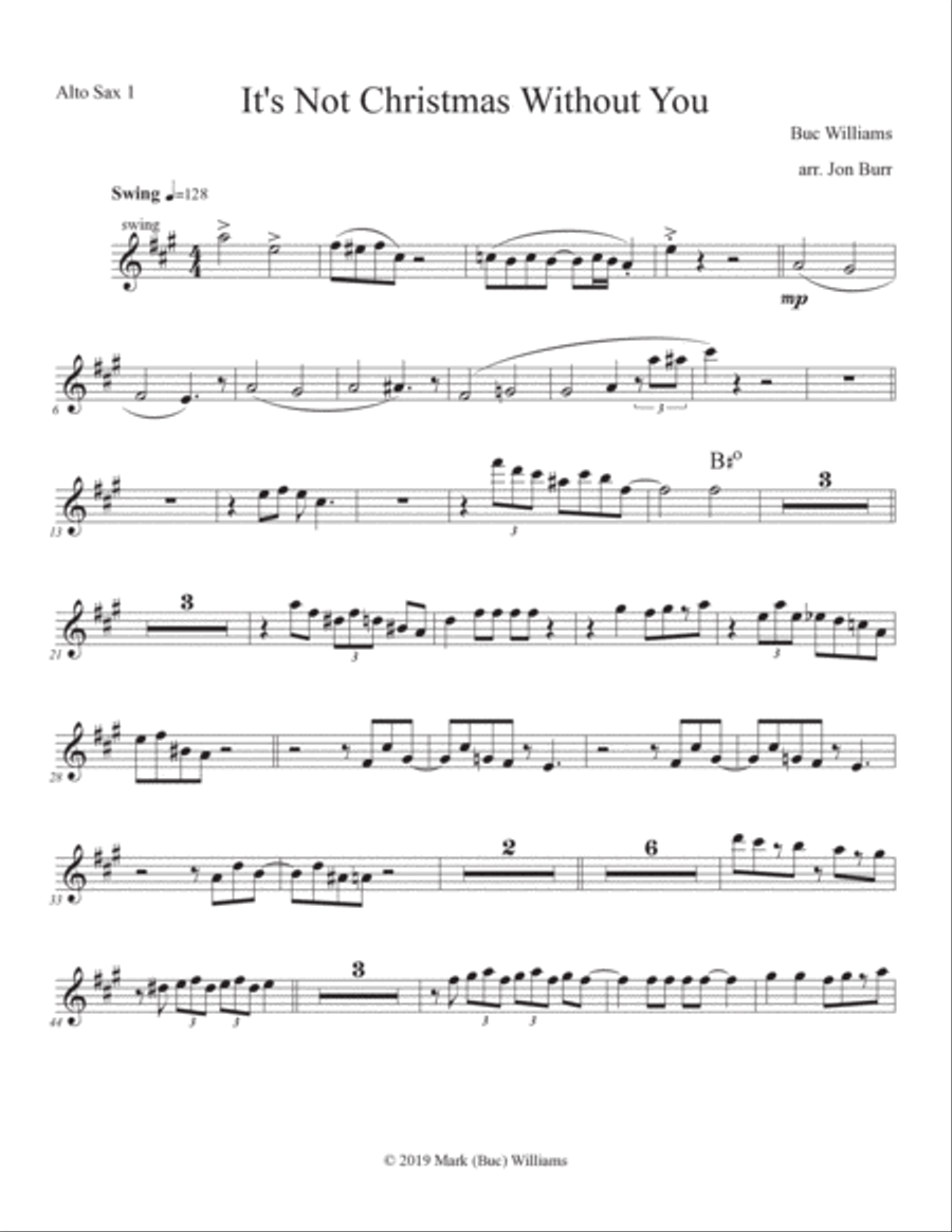 It's Not Christmas Without You- Key of C Large Ensemble scores gallery preview page 3