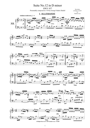 Handel - Piano Suite No.12 in D minor HWV 437