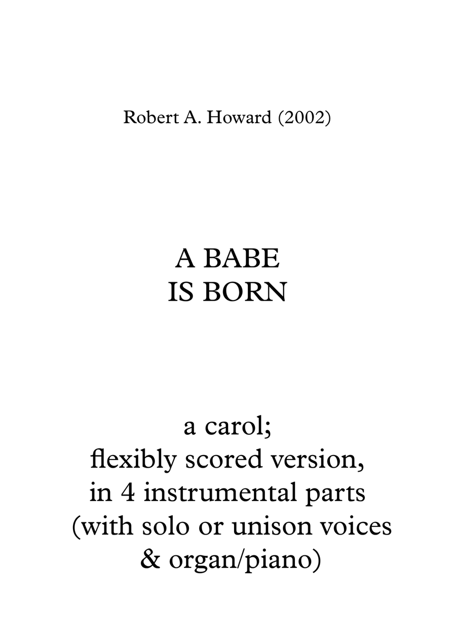 A Babe is Born (Flexible Version for voice(s) & ensemble) Choir scores gallery preview page 1