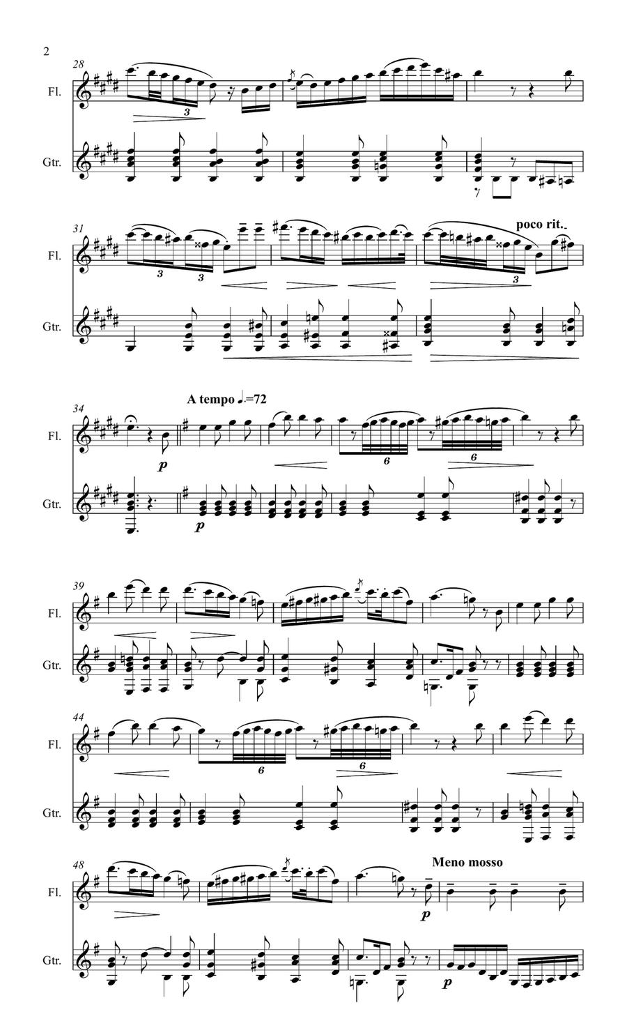 L' encouragement for flute & guitar L' encouragement for flute & guitar Flute scores gallery preview page 3