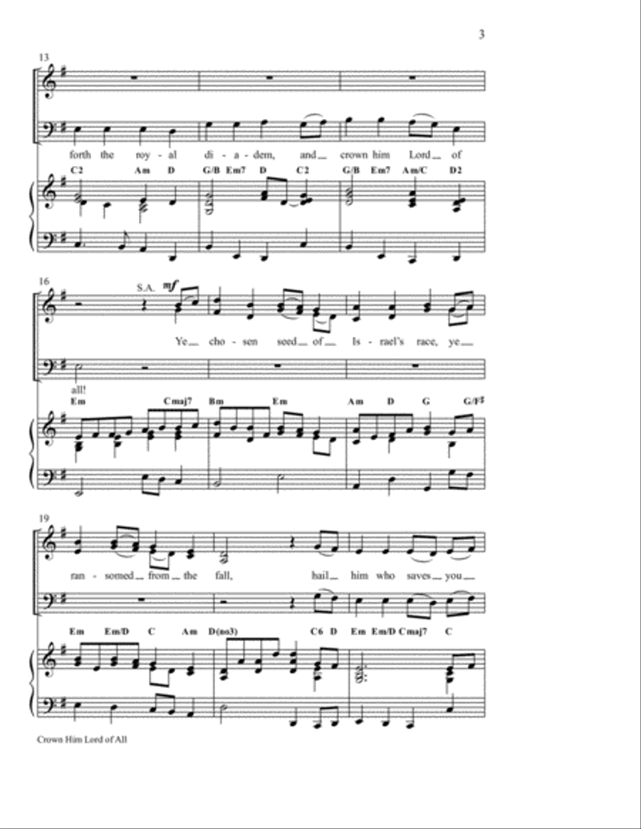 Crown Him Lord of All! 4-Part scores gallery preview page 3