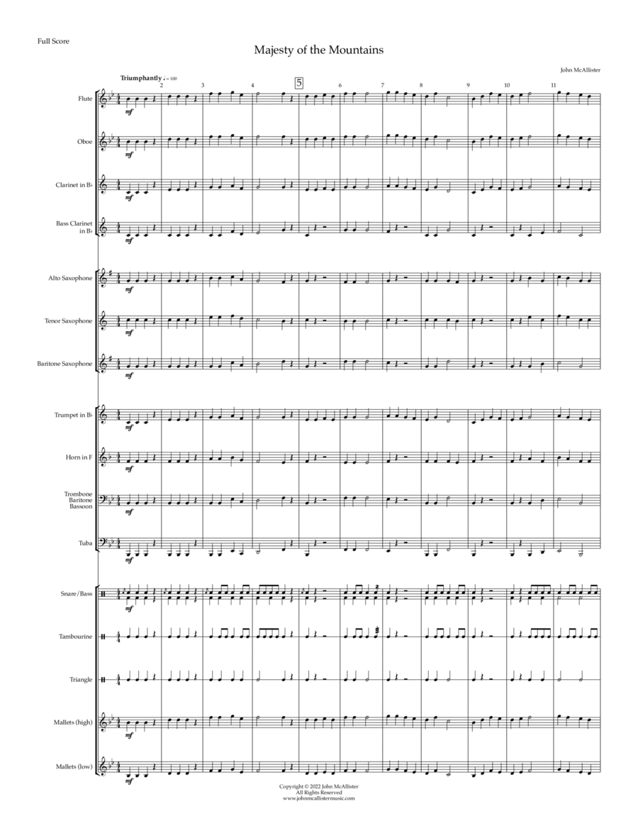 Majesty of the Mountains - for concert band