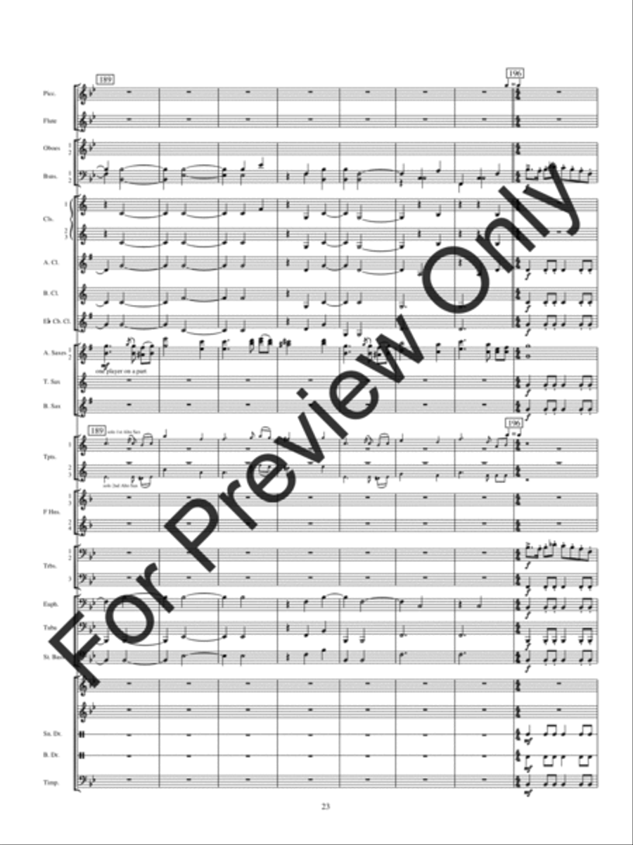 Rhapsody On Spanish Carols Concert Band scores gallery preview page 26