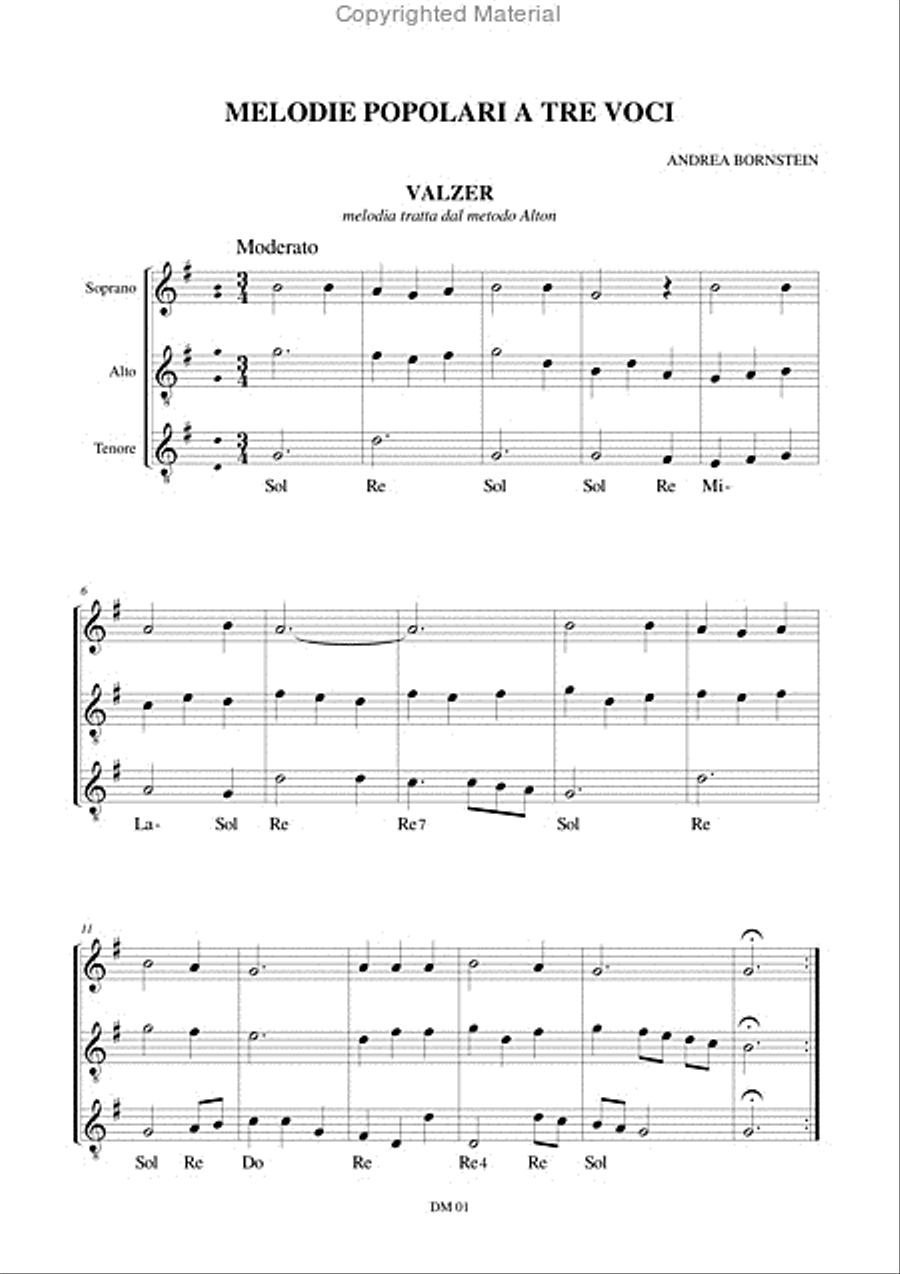 Three-part Folksongs for Recorders, Voice and Harmonic Instrument 3-Part scores gallery preview page 2