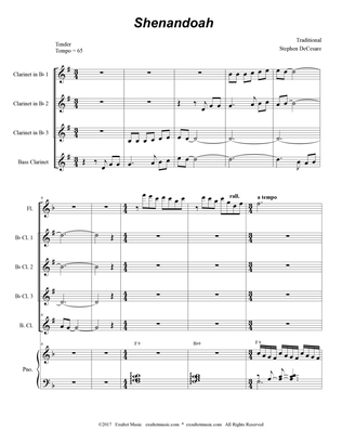 Shenandoah (for Clarinet Choir and Piano)