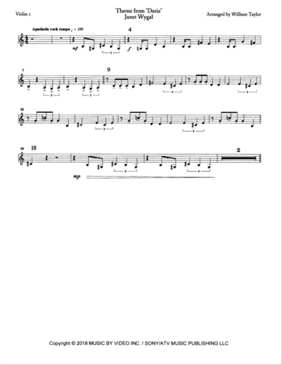 Daria - Theme Daria - Theme String Quartet scores gallery preview page 3