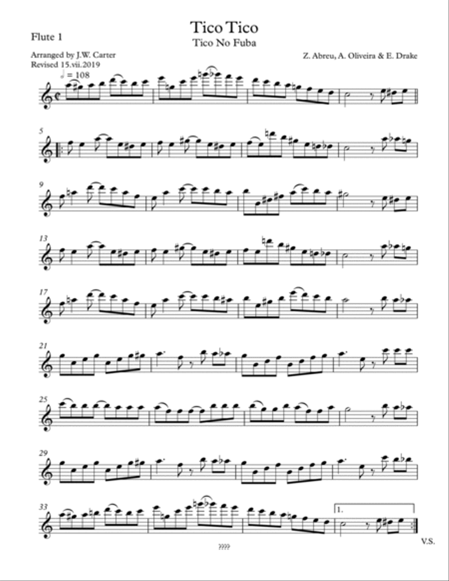 Tico Tico (tico Tico No Fuba) Woodwind Trio scores gallery preview page 6