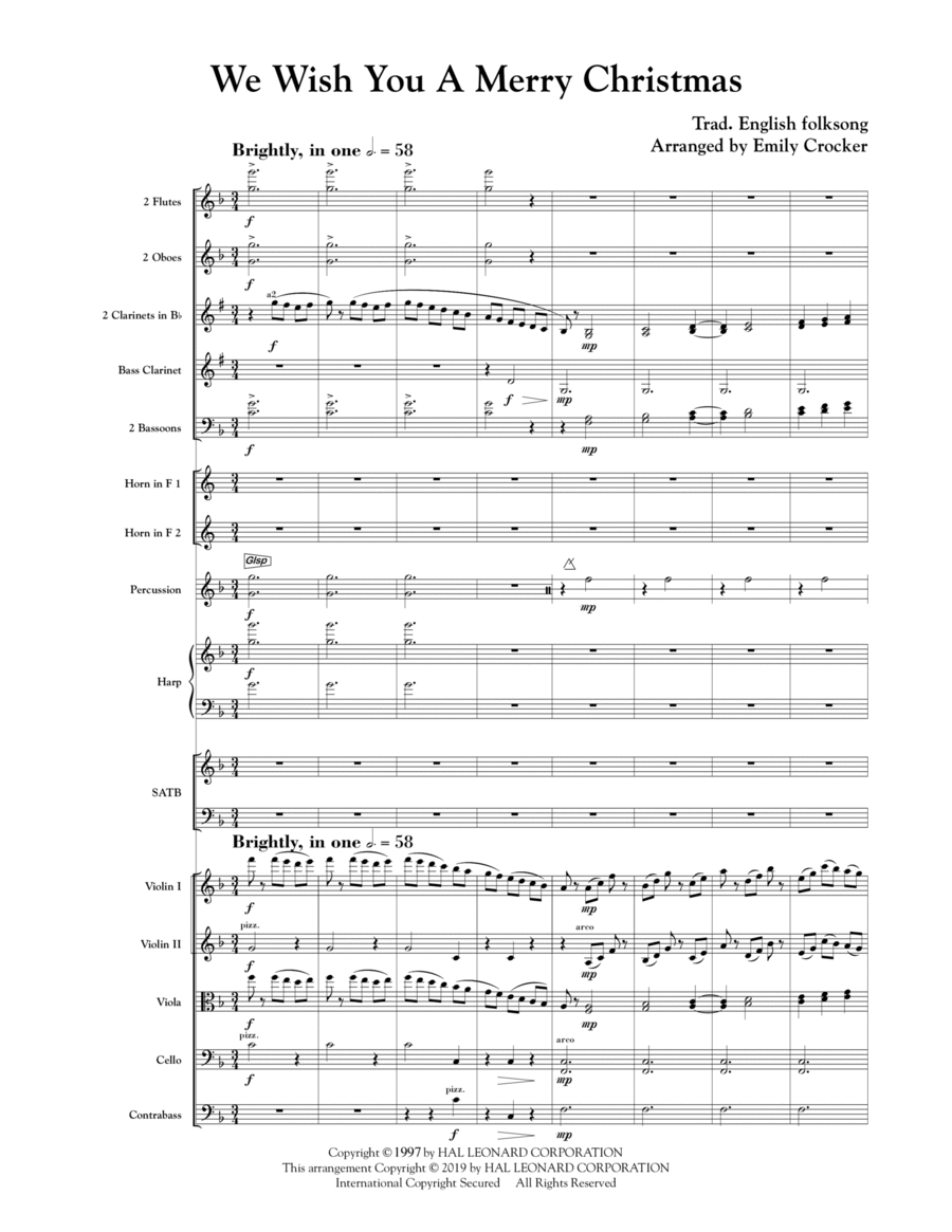 We Wish You a Merry Christmas - Full Score Choir scores gallery preview page 1