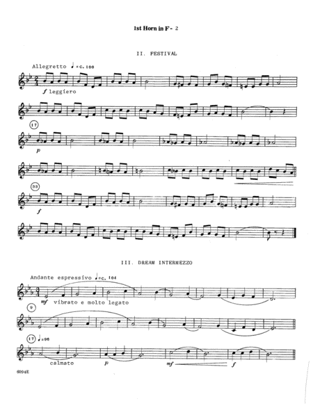 Suite For Three Horns (Opus 28) - 1st Horn in F
