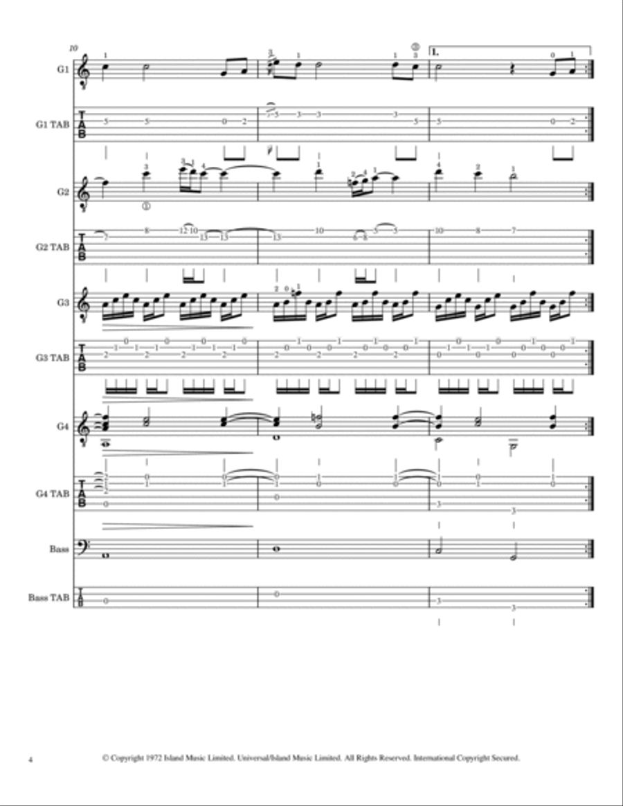 Sailing Guitar Tablature scores gallery preview page 5
