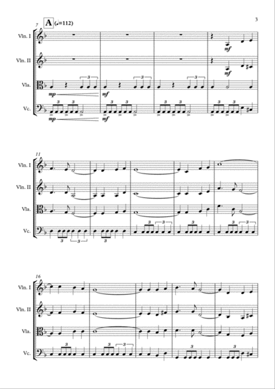 Gladiator Main Theme String Quartet scores gallery preview page 4