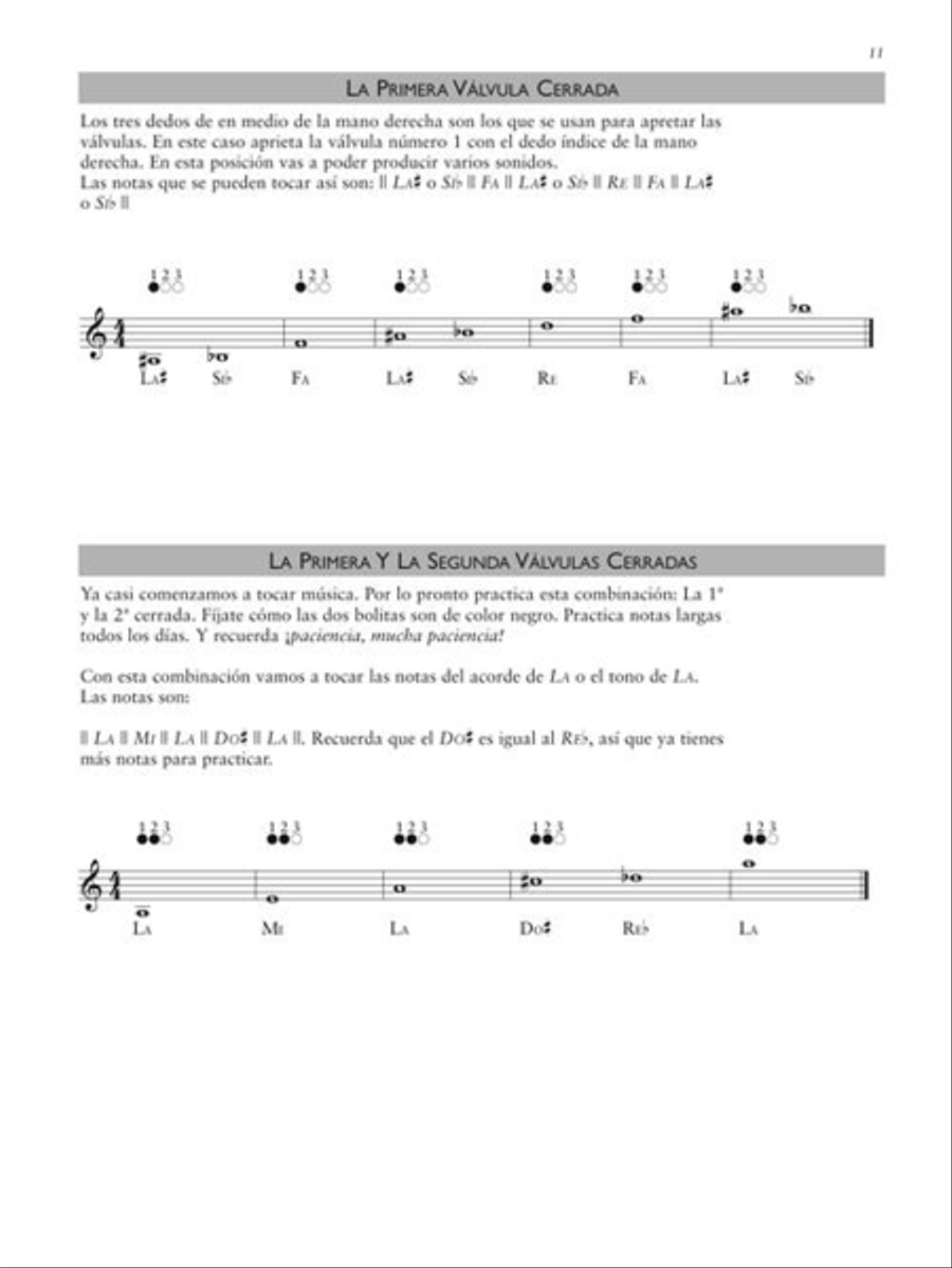 Primer Nivel: Aprende Trompeta Facilmente Trumpet Solo scores gallery preview page 11