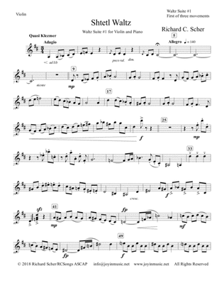Shtetl Waltz - Violin part