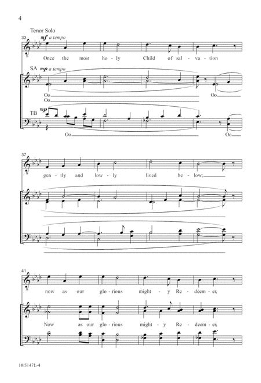 Child in the Manger 4-Part scores gallery preview page 4