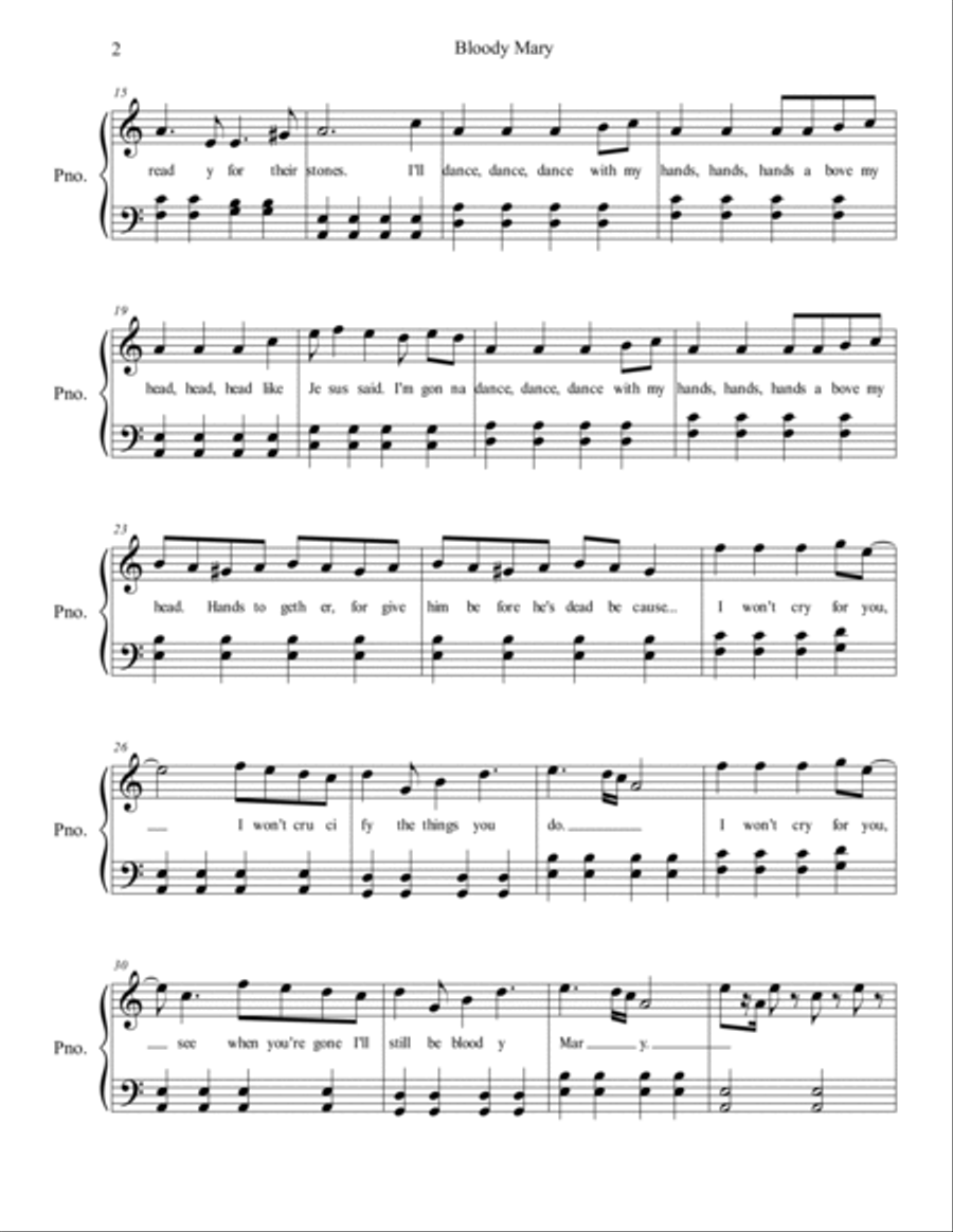 Bloody Mary Bloody Mary Voice scores gallery preview page 2