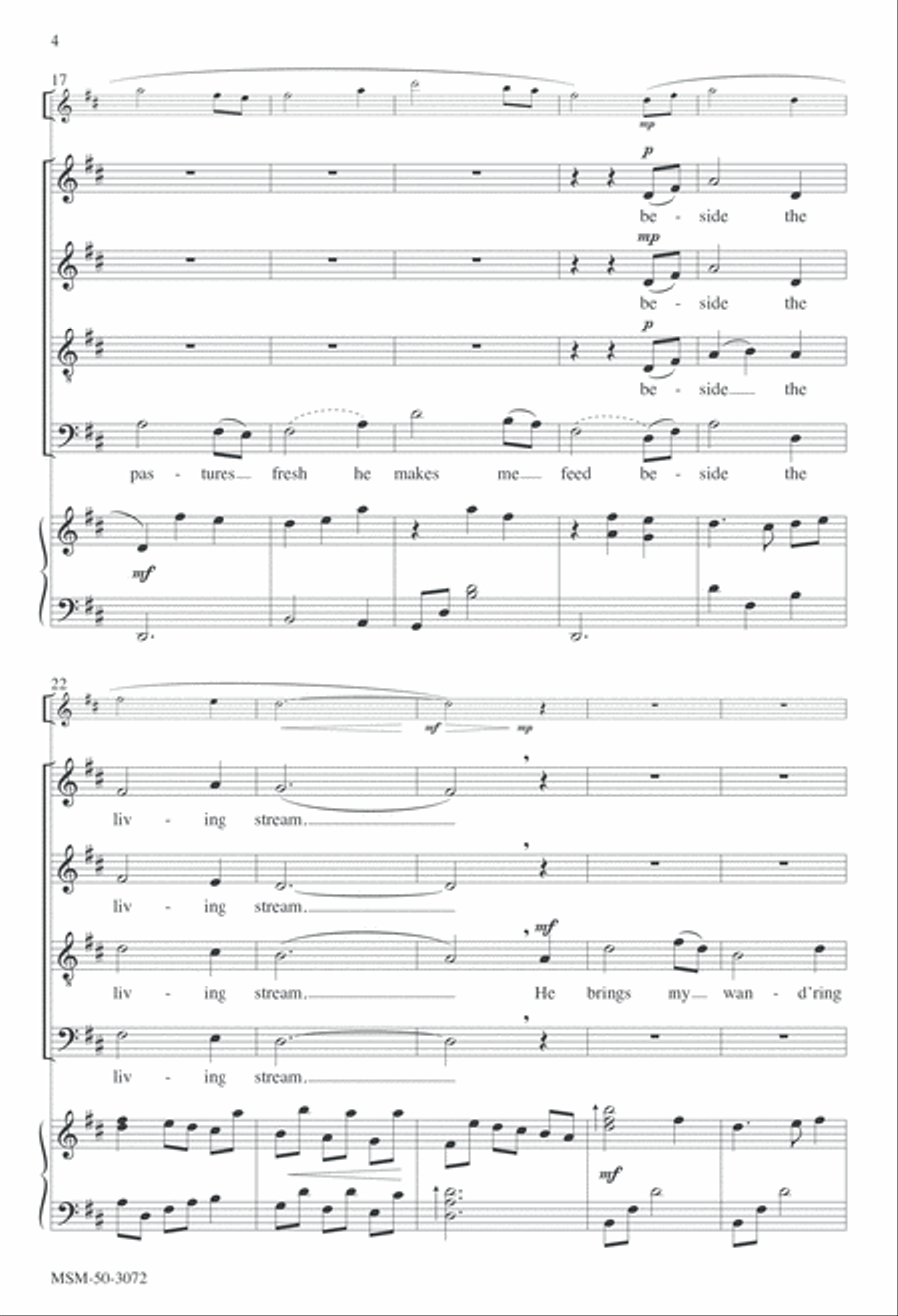 My Shepherd Will Supply My Need 4-Part scores gallery preview page 4