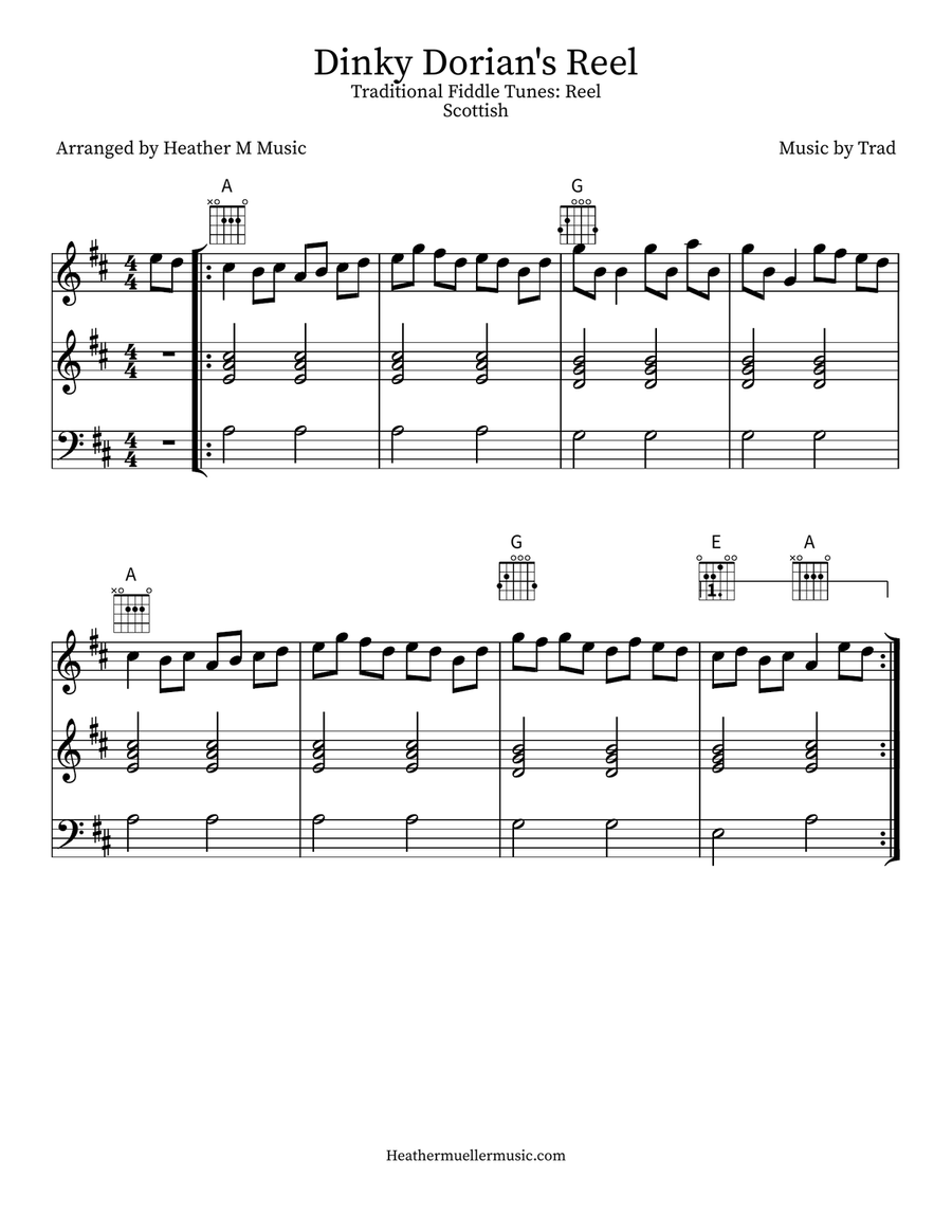 Dinky Dorian's Reel Violin scores gallery preview page 1