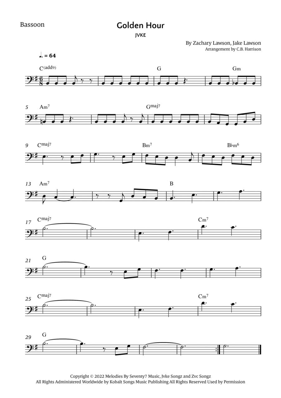 Golden Hour Bassoon Solo scores gallery preview page 1