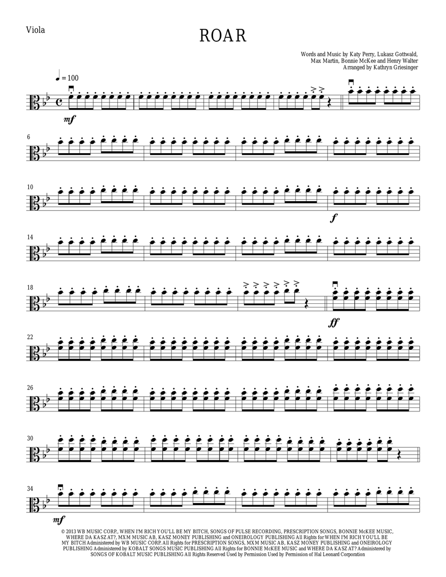 Roar Roar String Quartet scores gallery preview page 5