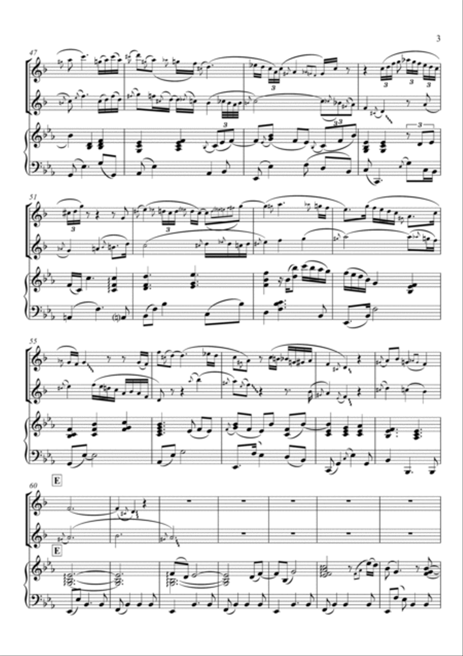 Amazing grace TRIO (Piano & 2 Soprano Saxophones) Woodwind Duet scores gallery preview page 3