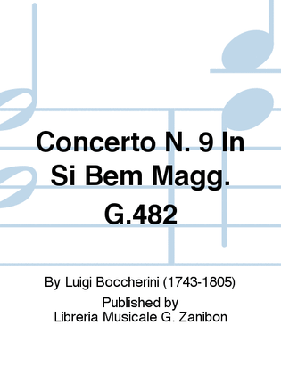 Book cover for Concerto N. 9 In Si Bem Magg. G.482