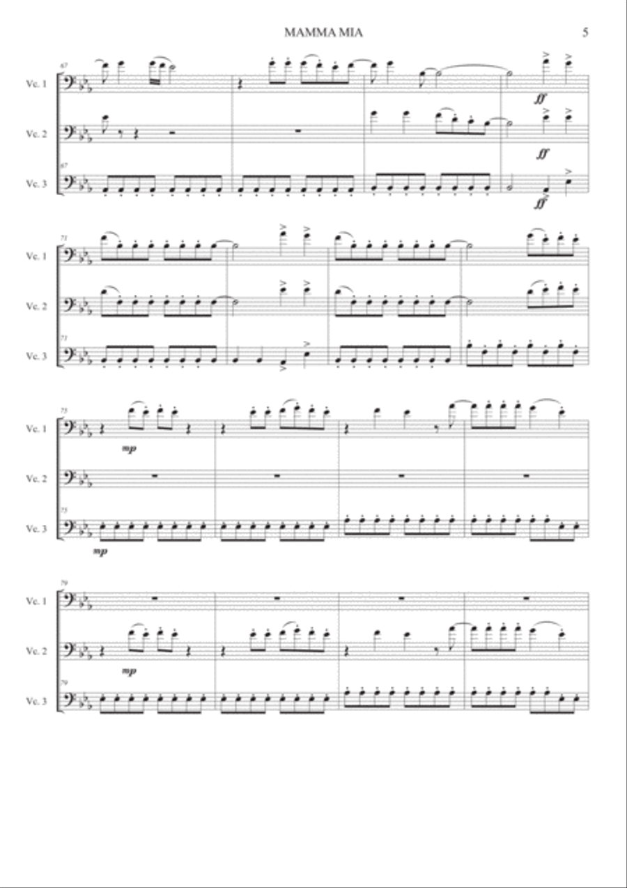 Mamma Mia String Trio scores gallery preview page 5