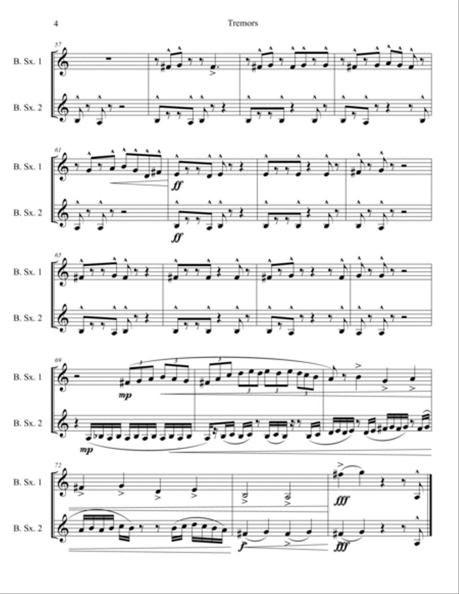 Tremors Woodwind Duet scores gallery preview page 4