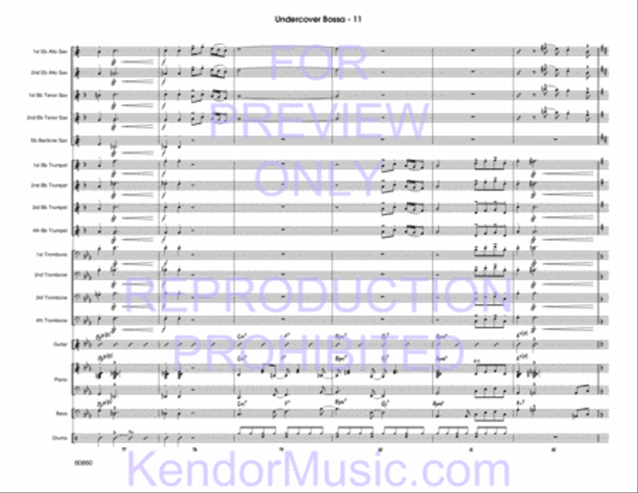 Undercover Bossa (Full Score) Jazz Ensemble scores gallery preview page 12