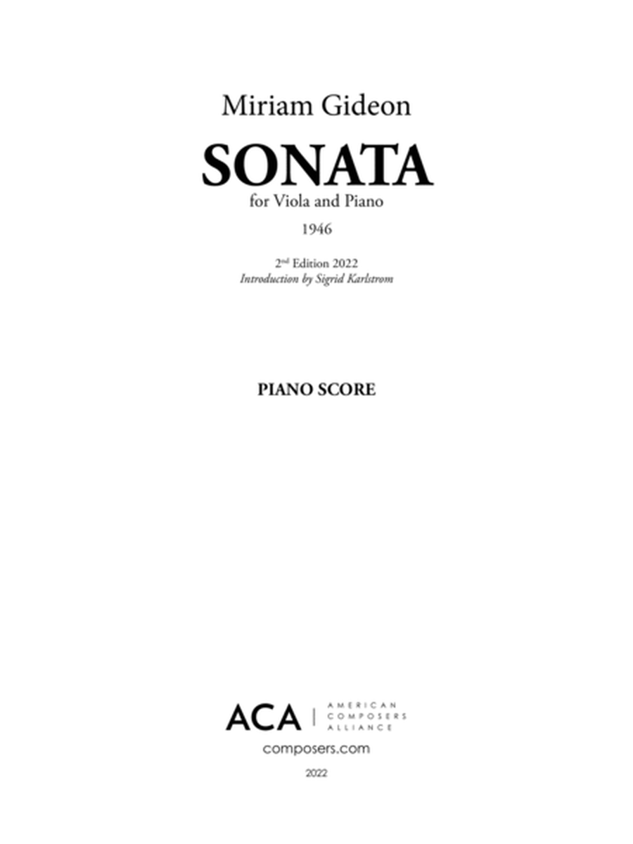 [Gideon] Sonata for Viola and Piano