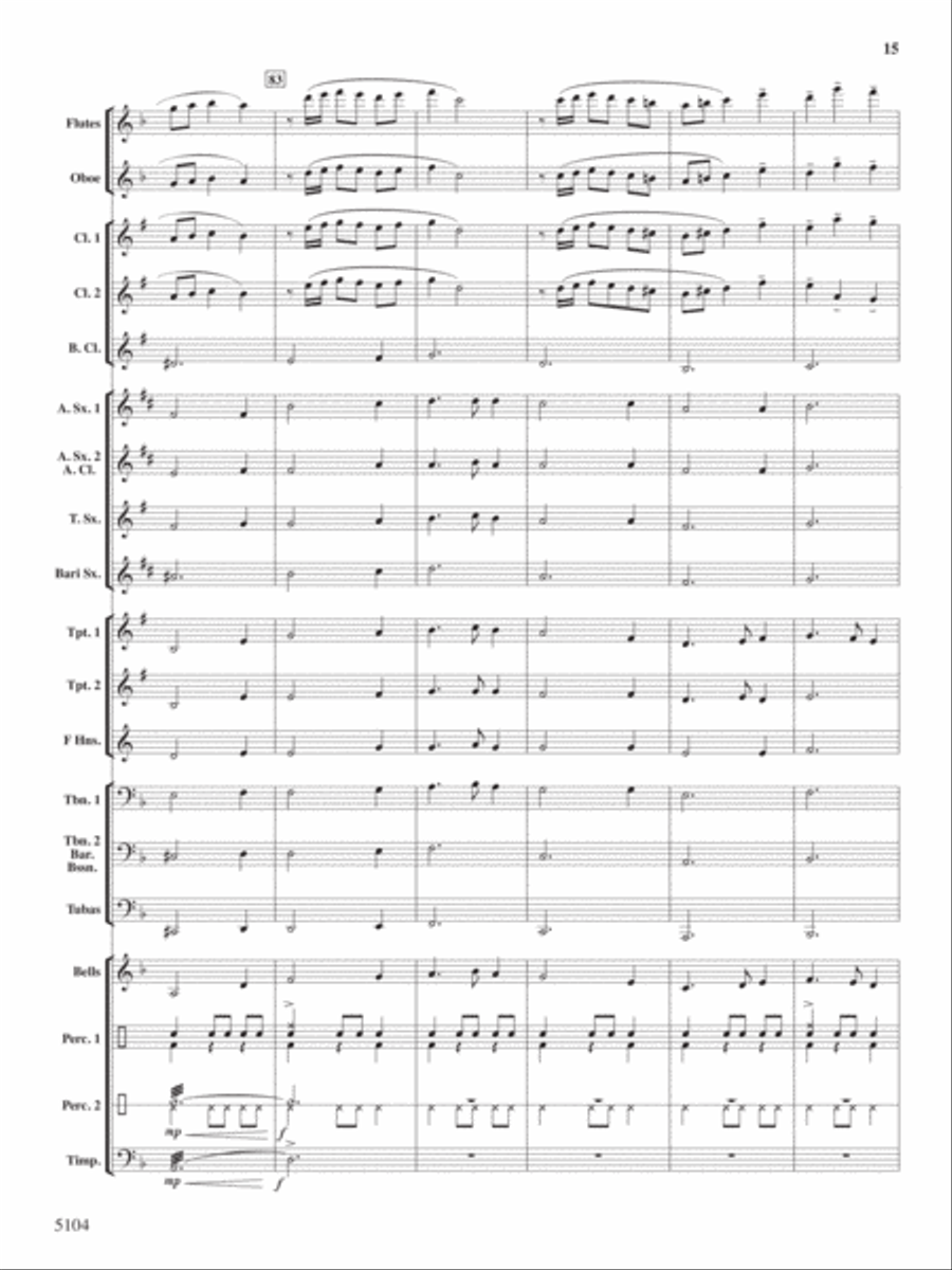 A Christmas Fantasy in 3/4 Time Concert Band scores gallery preview page 14
