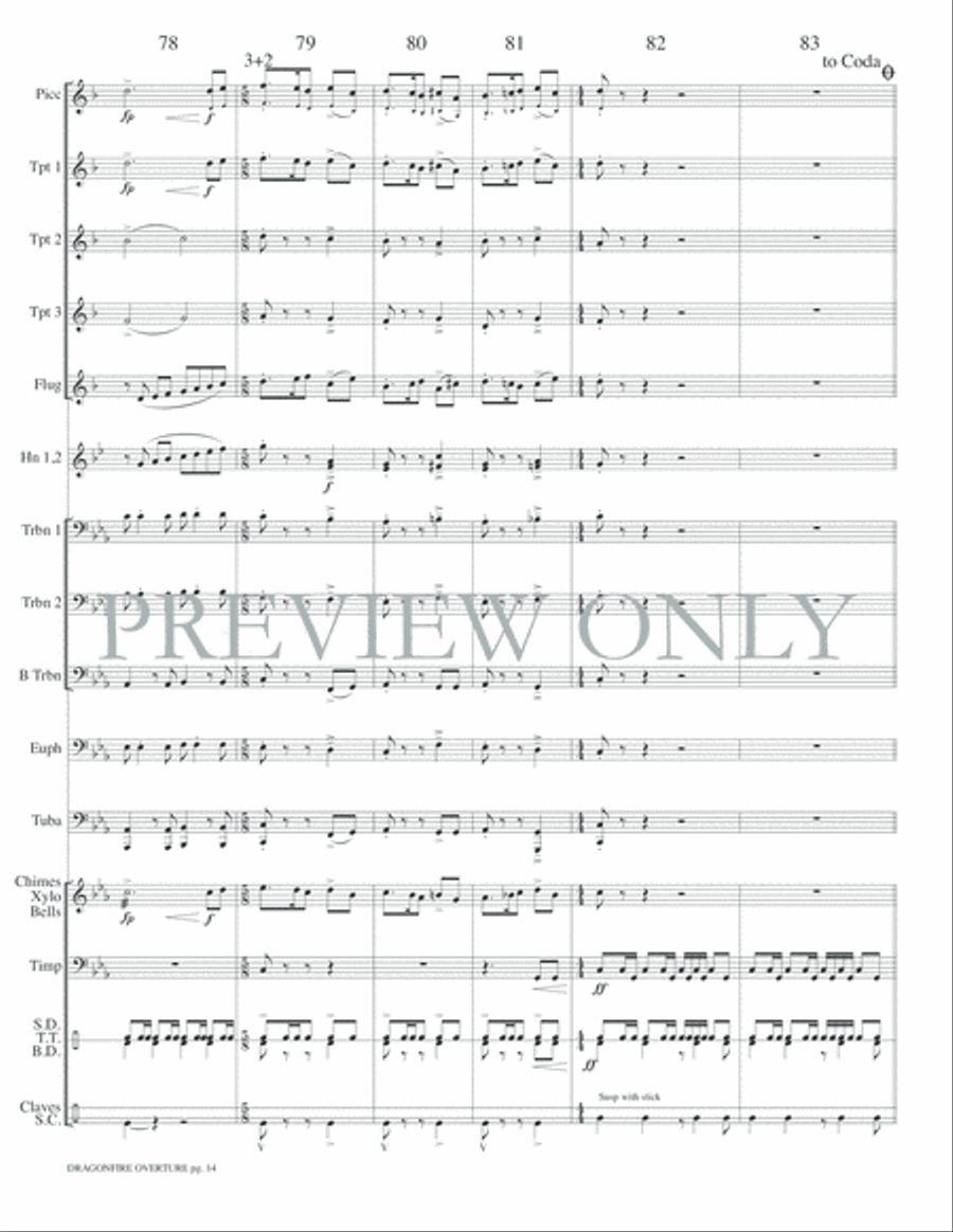 Dragonfire Overture Small Ensemble scores gallery preview page 16